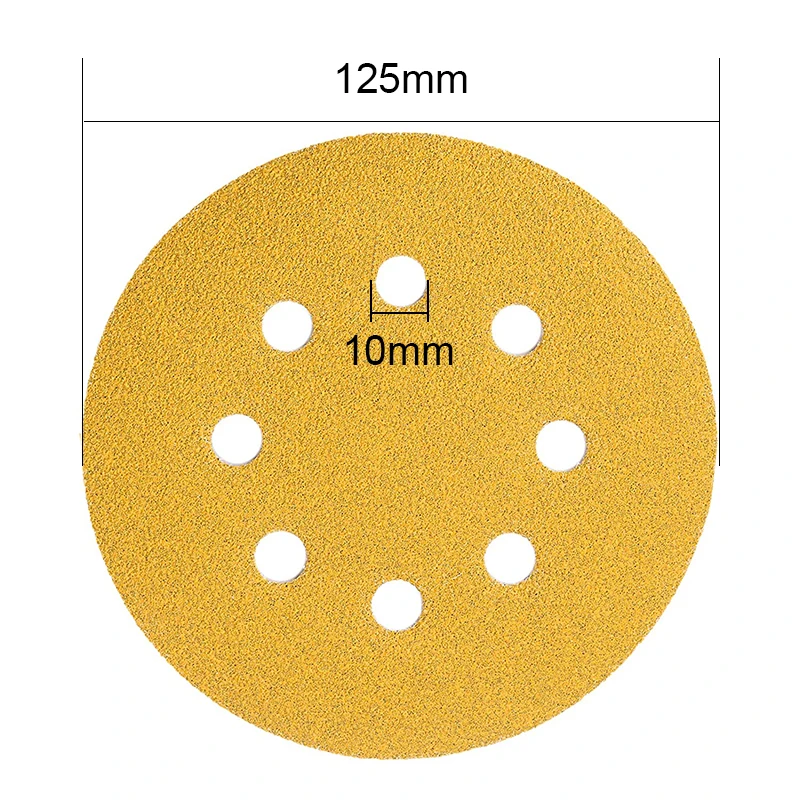 Yellow Silicon Carbide Abrasive Sand Paper Discs 5 inch Sanding Pad Disc for Furniture Polishing