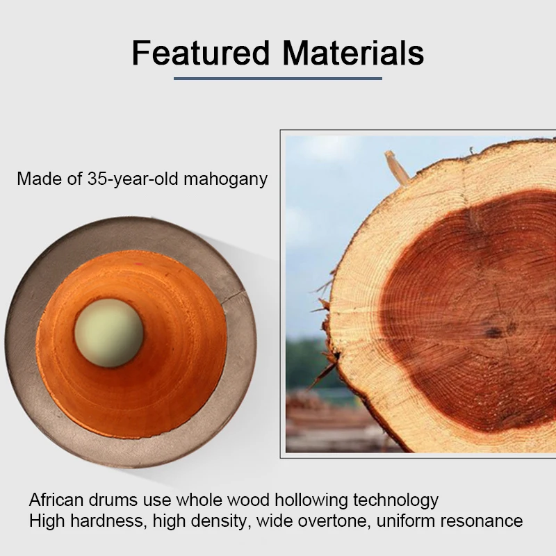 African Hand Drum Professional Mahogany Standard Goat Drum Head 8 Inch