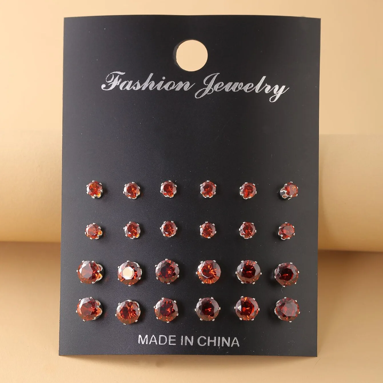Wholesale Gold Silver Earrings Cheap Shiny Cubic Zirconia Ear Stud Gold Plated Simple Earring 8mm 7mm 6mm 5mm 4mm 3mm