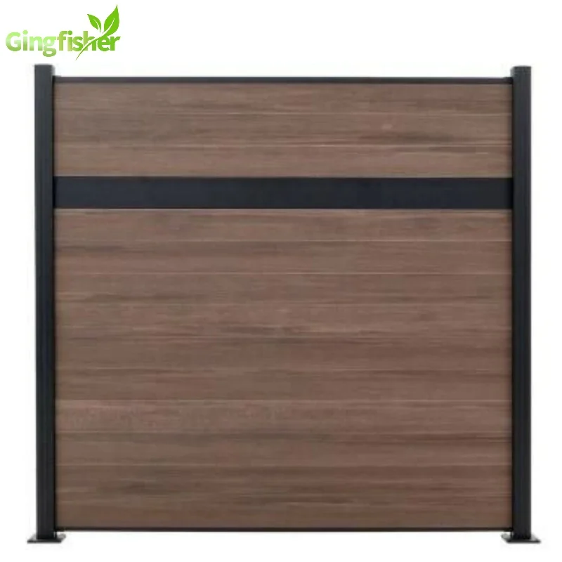 Semi-Solid Wood Plastic Decorative Wooden Garden Fence with perspex deco sheet 15cm