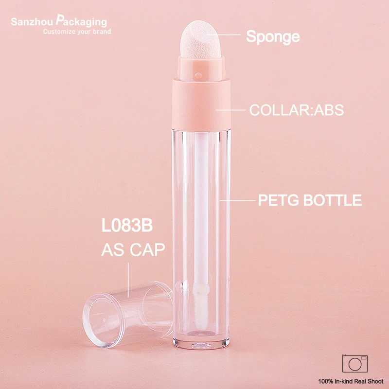 3.5ml 2 in 1 foundation packaging PETG empty makeup bottle flakon liquid blush bottle liptint container with sponge