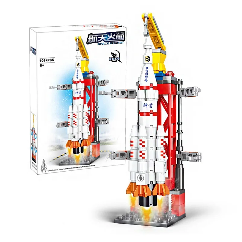 NK toys 101PCS exploration rocket brick blocks space rocket toy aerospace assembly building toy