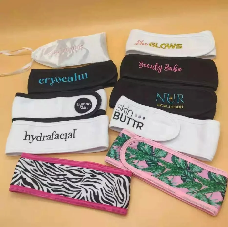 Custom Head Band Hairband SPA Use Headband With Embroidery Logo SPA002