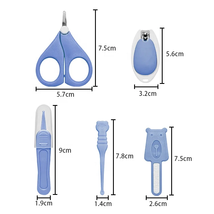 Manufacturer Nail Grooming Tool Baby Nail Clipper Manicure Kit 5pcs Baby Nail Care Set For New Born Toddler Kids