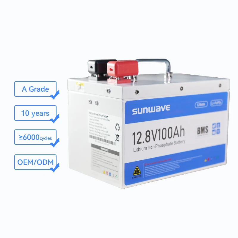 Sunwave High Quality  Lithium Ion Batteries 12.8v 100ah Sodium Battery With Bms For Solar Energy System