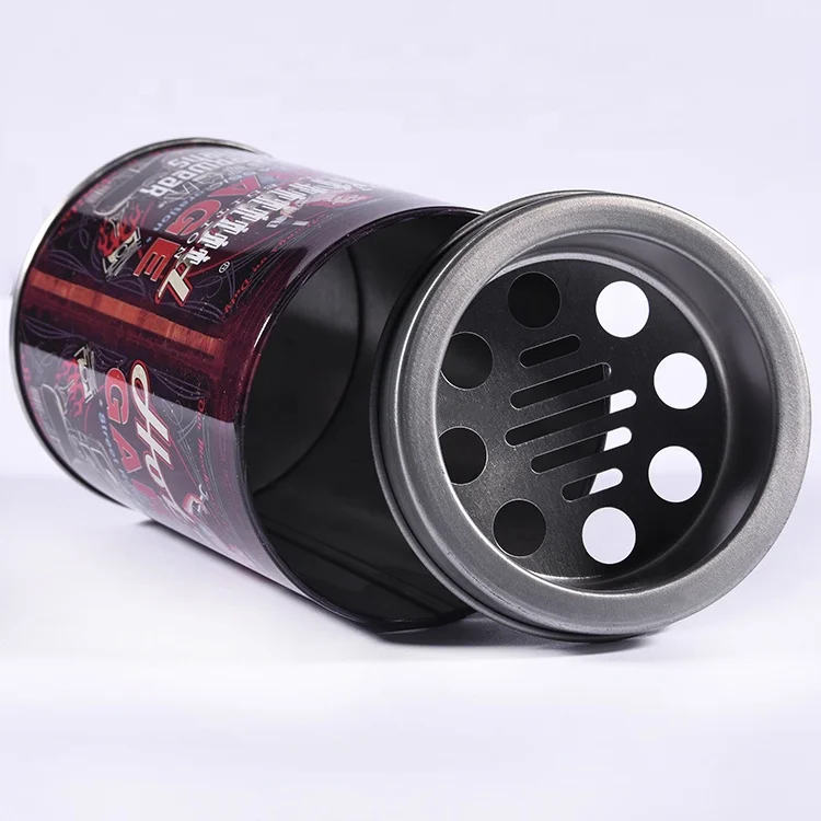 Custom Design Hot Sale Round Tin Metal Portable Ashtray Outdoor Black Car Ashtray