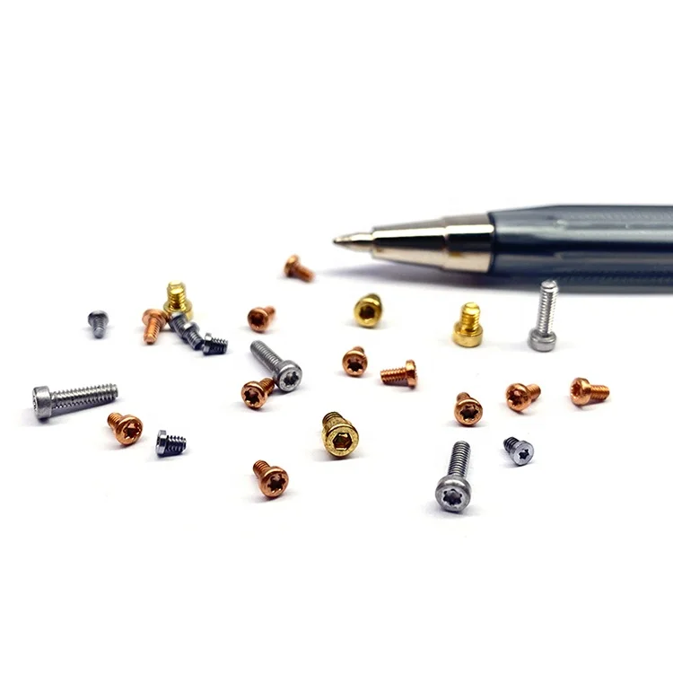 Custom ultra low profile head slotted 0.8mm 1mm micro small mini precise electronic screw for watch