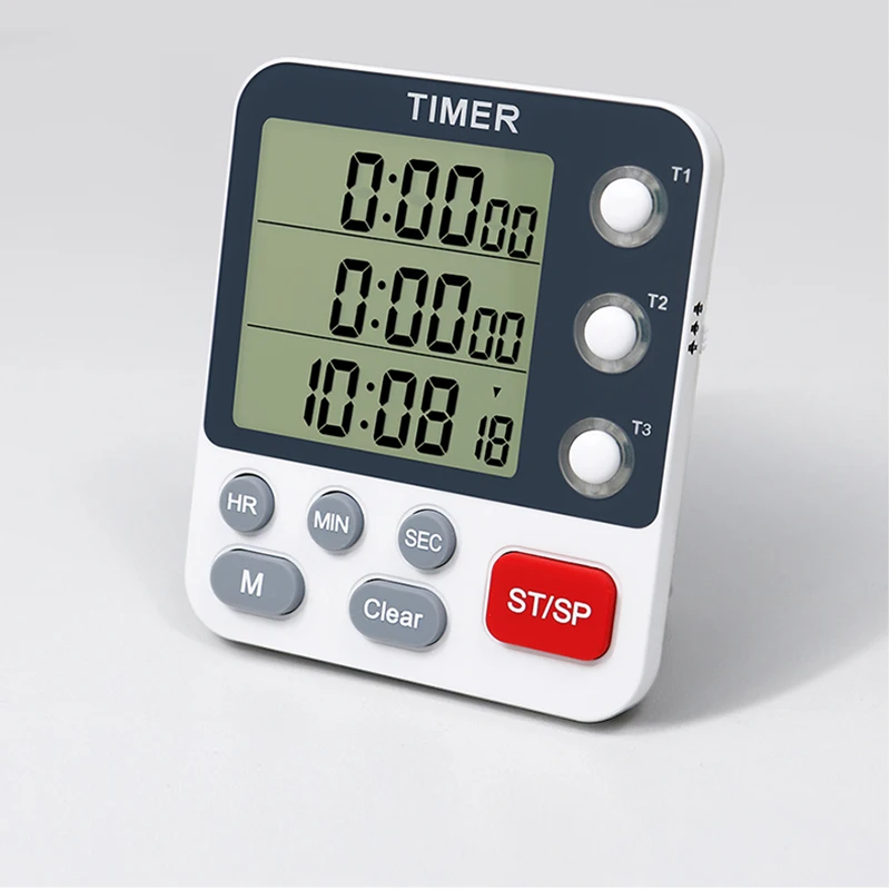 Memory Function 3 Group Kitchen Timer Count Up Countdown 3 Channels Digital Timers For Study