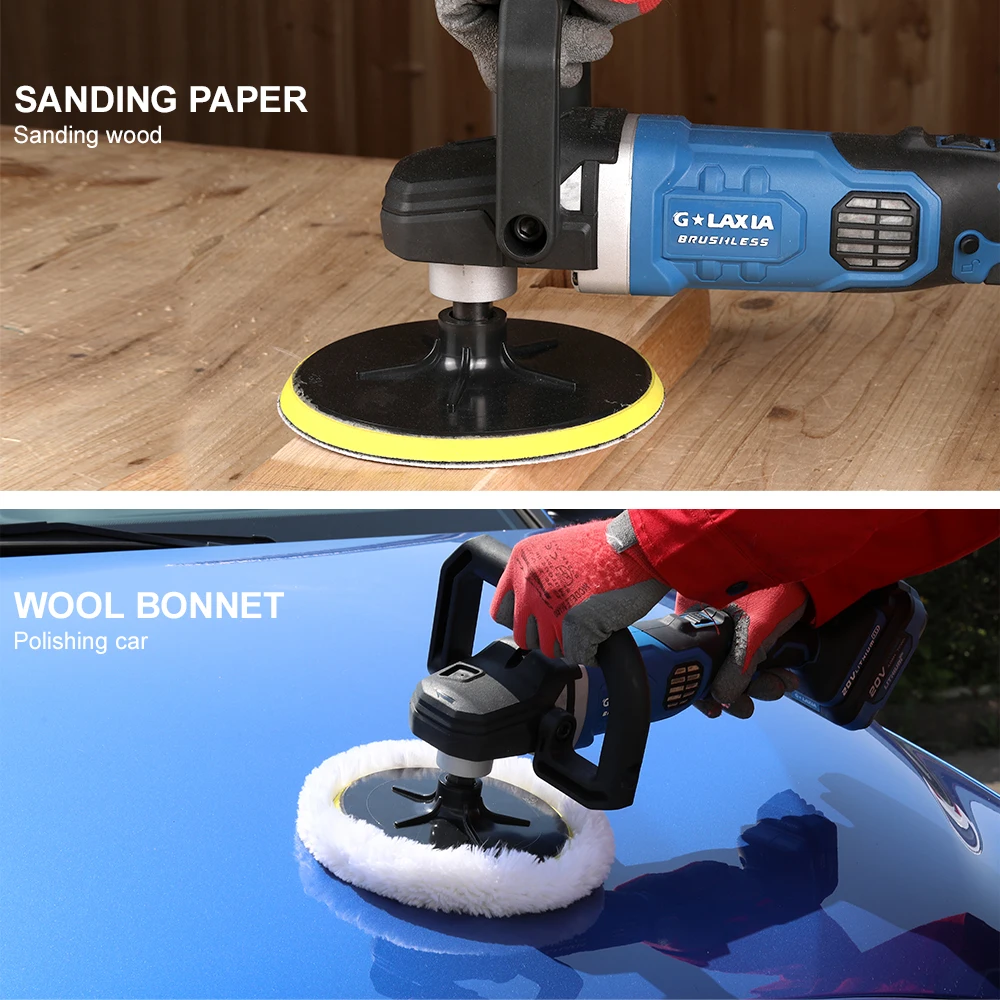 Galaxia Brushless Car Polisher 180mm Pad Size with 20V Voltage Polishing Machine Battery Powered