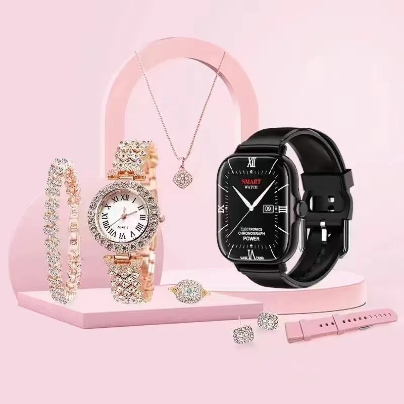 Hot Selling A58Plus Ladies Smart Watch Jewelry Women Quartz Watches Gift Box Set 8-in-1 Men NFC Offline Payment Bracelet
