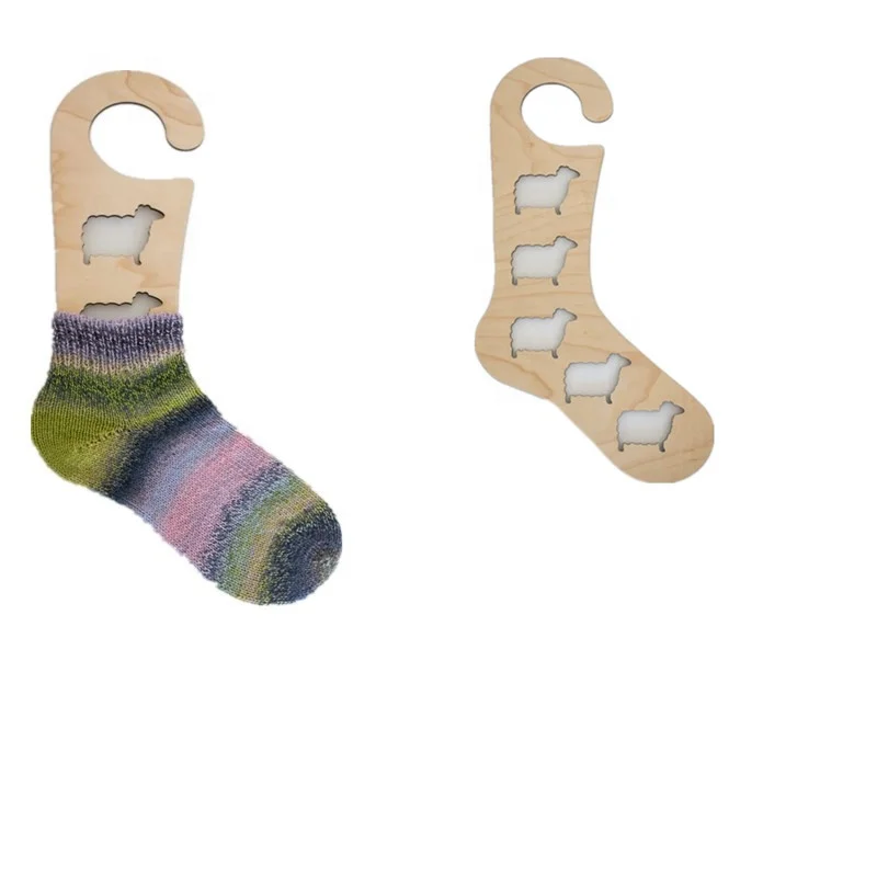 Sheep Cutouts wood Sock Blockers with Hanger Knitted Adult Sock Blockers