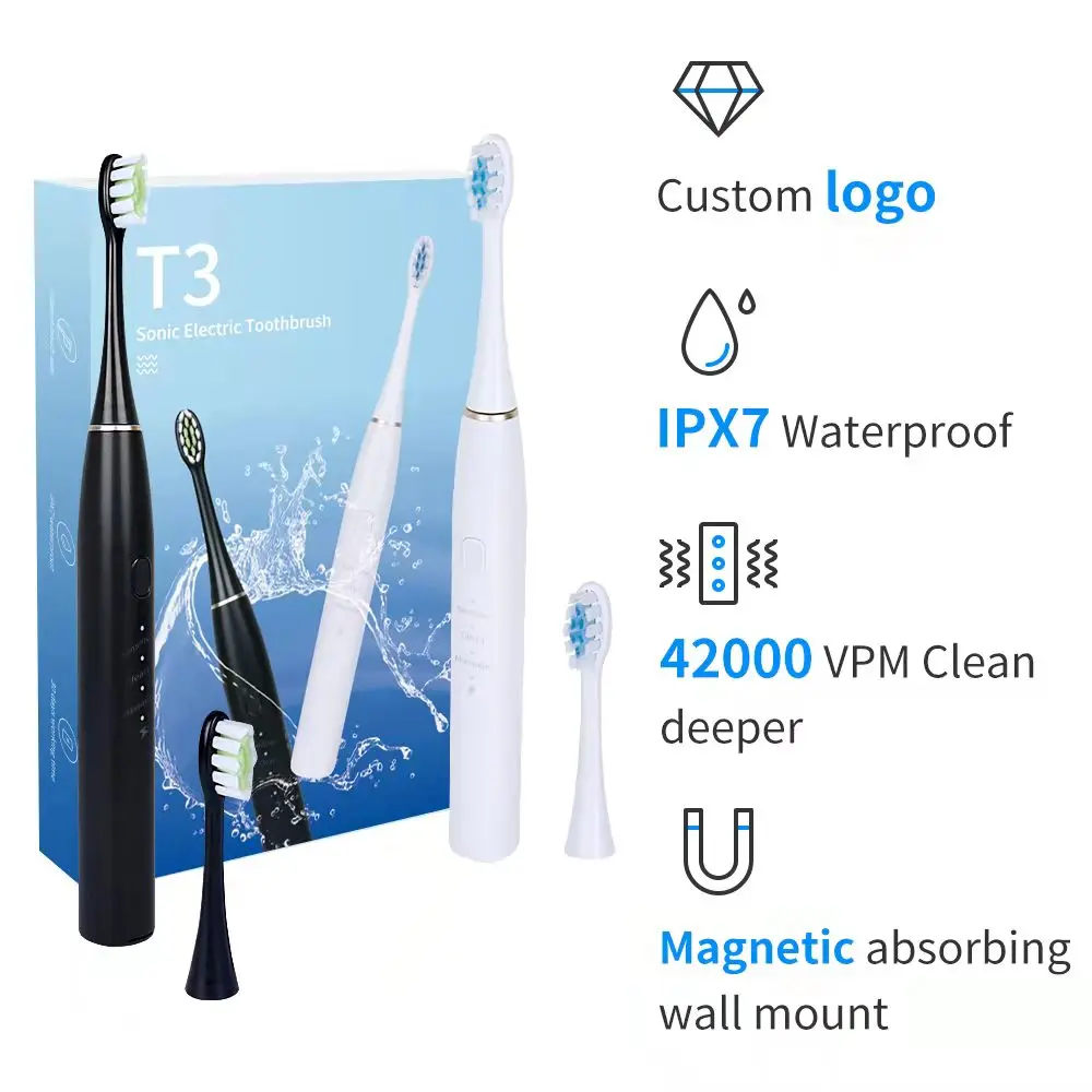 Adult Electric Sonic Toothbrush Oral Care Smart Timer Waterproof travel  rechargeable Toothbrush