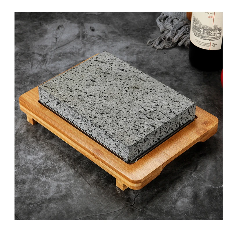 Rectangular stone plate Lava stone mineral stone bowls picnic bowl Korean hot cookers and pans for cooking Dinner plate
