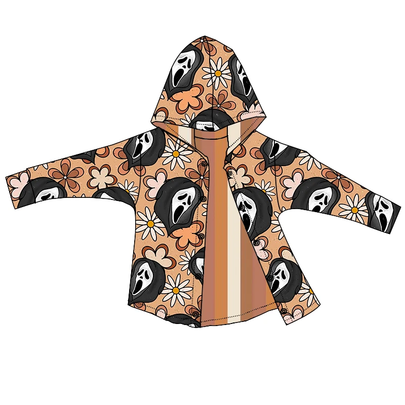 Wholesale Western Style Fall Winter Kids Boy Girl Hooded Tops Double Layers Long Sleeve Toddler Baby Reversible Cardigan Jacket