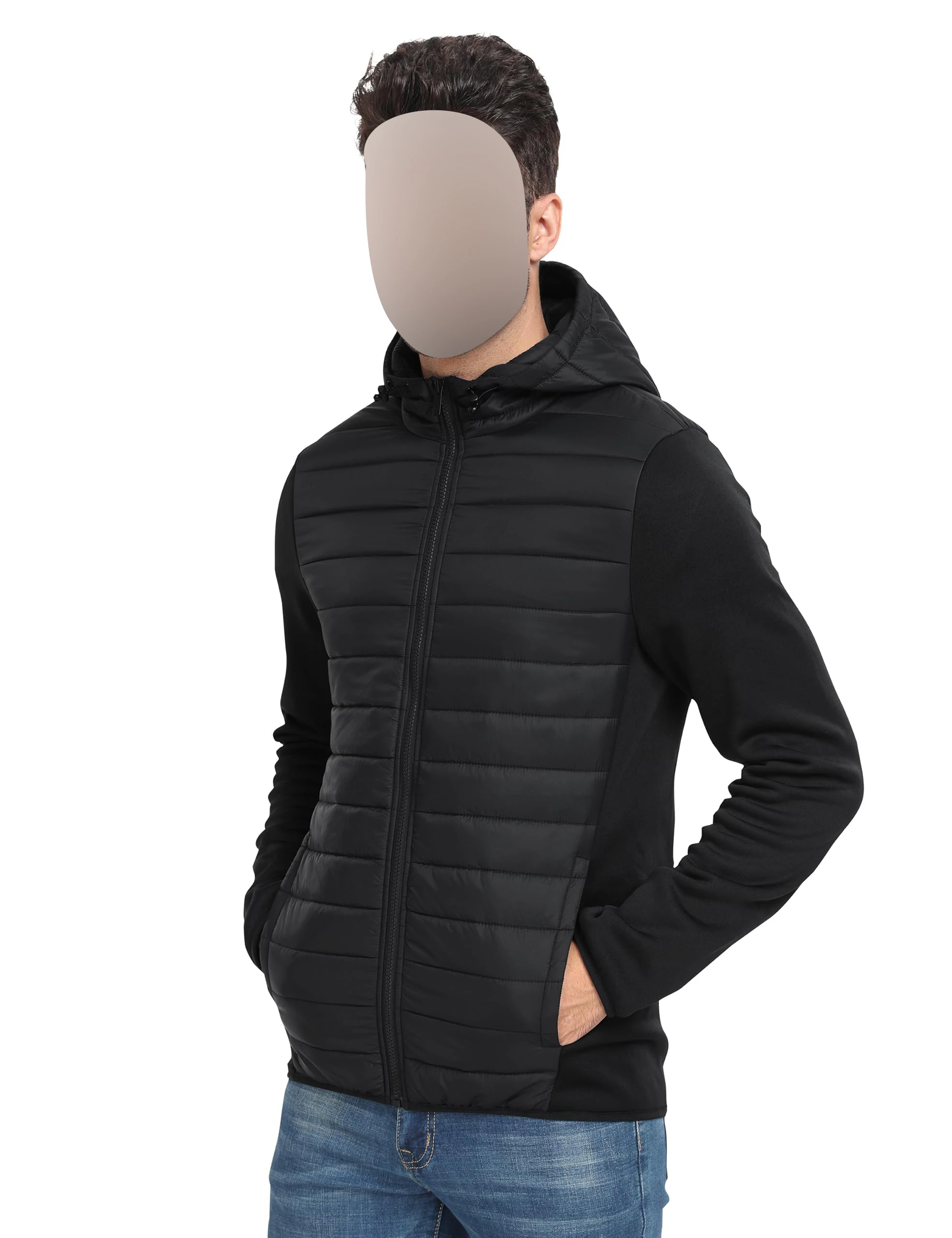 Custom Outdoor Hiking Casual Mens Golf Hybrid Jacket Waterproof Fleece Full Zip Lightweight Jackets Coats With Hood