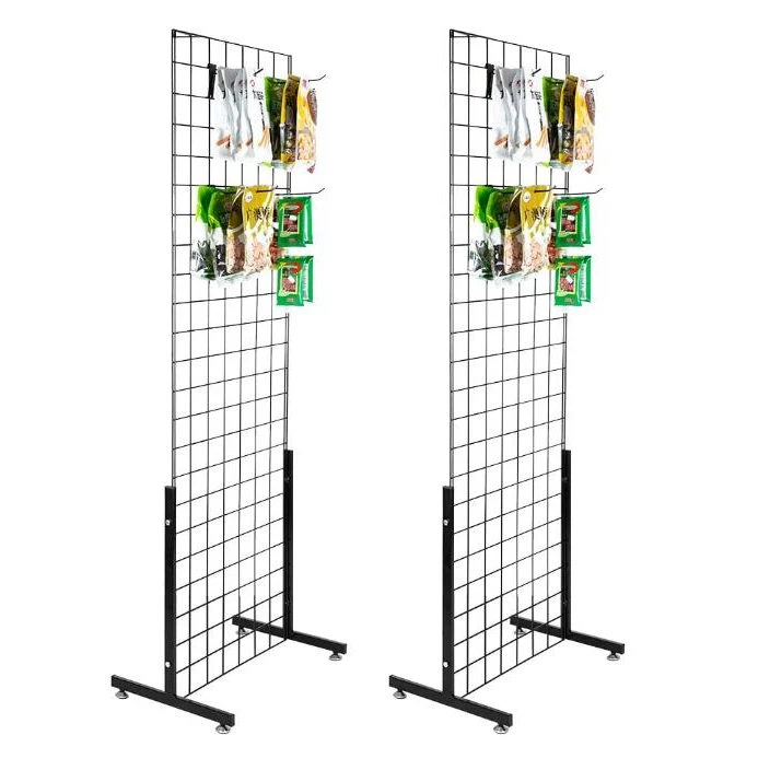 Grid panel metal wire display rack  supermarket snack display rack accessories stand rack For Retail Store Supermarket Shops