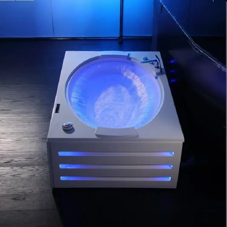 Design Freestanding Big Air Jet Bubble 2 Person Functional Acrylic Hydro Spa Massage Glass Whirlpool Bathtub