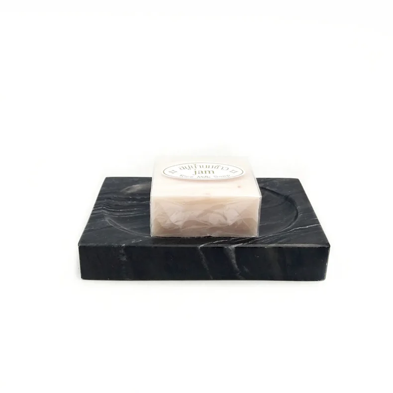 Hot sale bathroom natural white marble stone shower stick soap round square marble soap pan