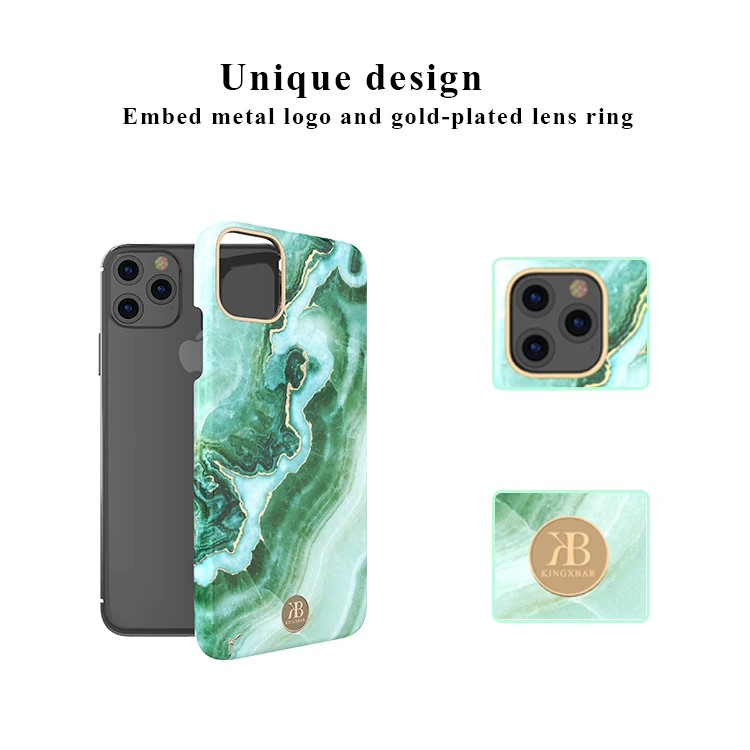 
Kingxbar Case For iPhone 11 12 PC Water transfer Phone Case Shockproof Protect Cover 2021 for iPhone X Xr Xs 7 8 pro max 