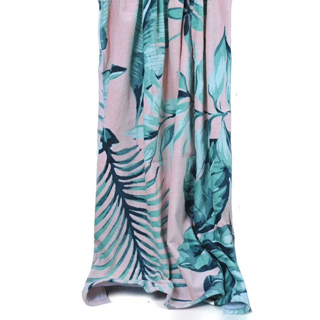 Thickened extra large terry Class A cartoon Banana leaf 160*80cm 300GSM beach ice towel with pockets