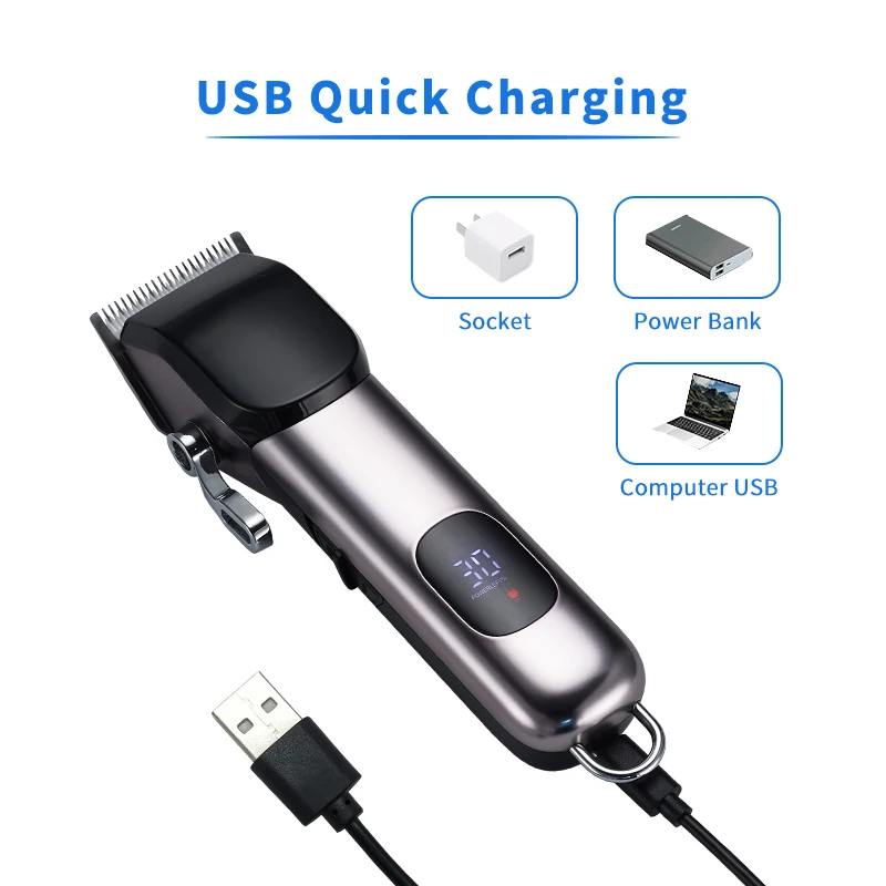 Wholesale New Hair Clipper High Speed Motor USB Charging Ceramic Blade Electric Hair Clipper