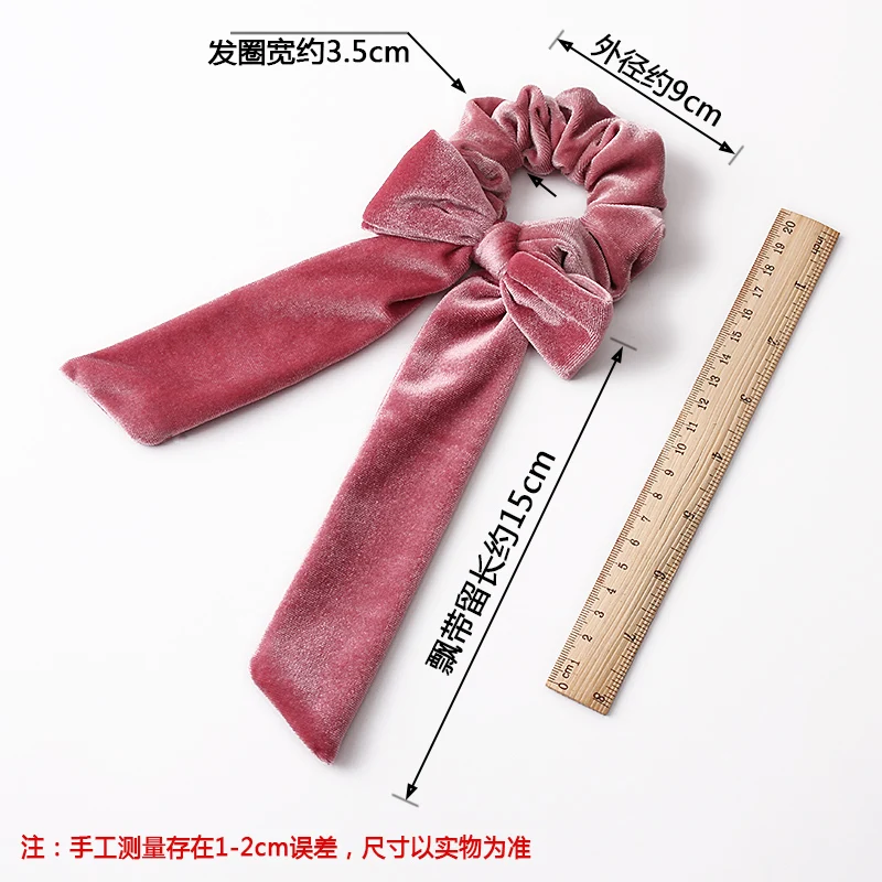 Wholesale Elastic Hair bands Velvet Hair Scrunchies ribbon scrunchy for ponytail holder hair accessories women accessories