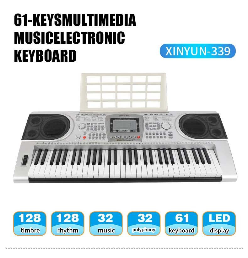 XY-339 электронная клавиатура с ЖК-дисплеем 61 клавиша