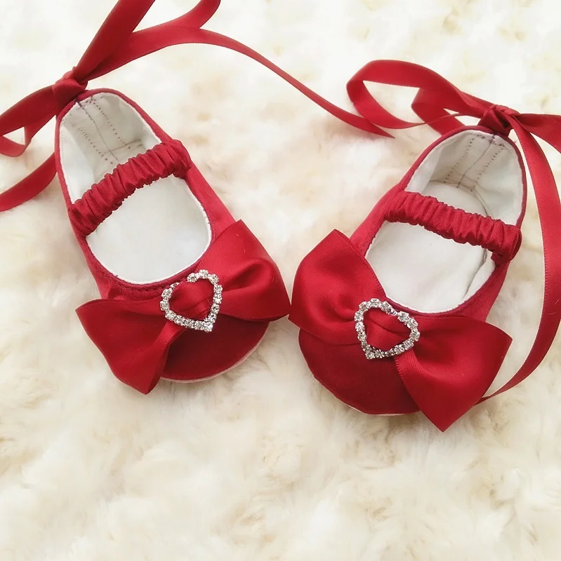 Factory Direct Sale Beautiful Girls Princess Ballerina Shoes Baby Toddler Dress Shoes Blessing Shoe with Headband