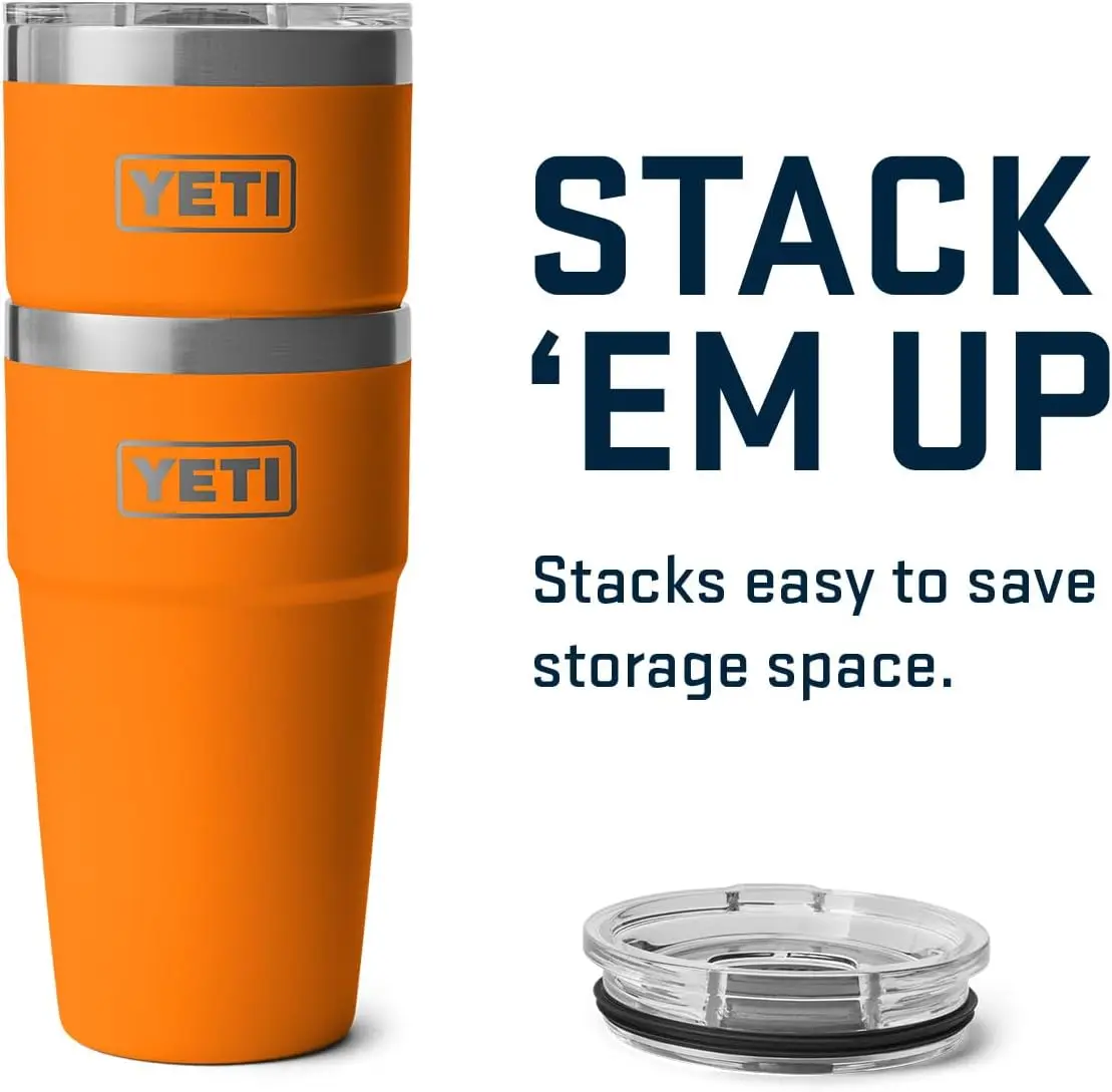 30oz Stainless Steel Vacuum Insulated Tumbler YETY Ramblers MagSlider Lid Black