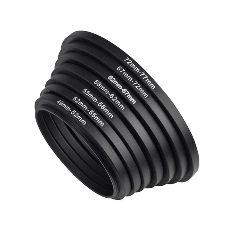 37-46 39-42 40.5-43 40.5-49 43-49 43-52 46-52 49-52 49-55 49-58 52-55 52-58 55-58mm Metal Step Up Rings Lens Adapter Filter Set