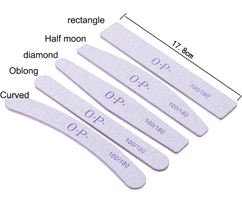 Professional Custom Logo Nail File Zebra Pattern Sandpaper Rub Double-sided Nail File 100/180