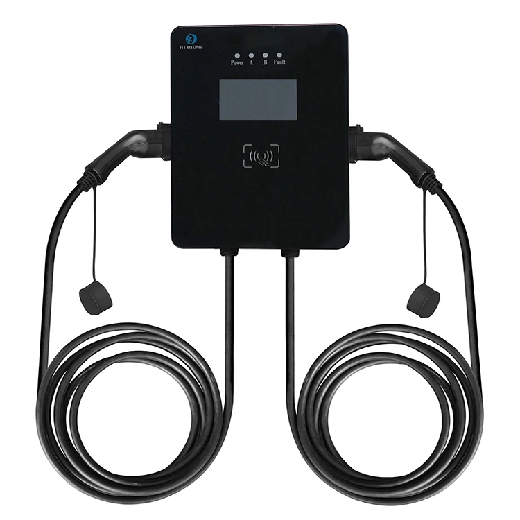 Прямая продажа с завода, зарядное устройство 14 кВт 220 В 32 А Тип 2 AC EV, зарядная станция с двойным пистолетом