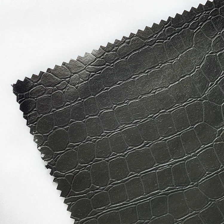 
crocodile pu leather embossed synthetic jacket leather 