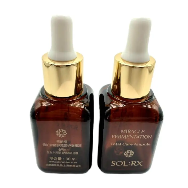 Popular Cosmetic Container Serum Essential Oil 30 Ml Cube Square Dropper Custom Glass Bottle Square Amber Dropper Bottle