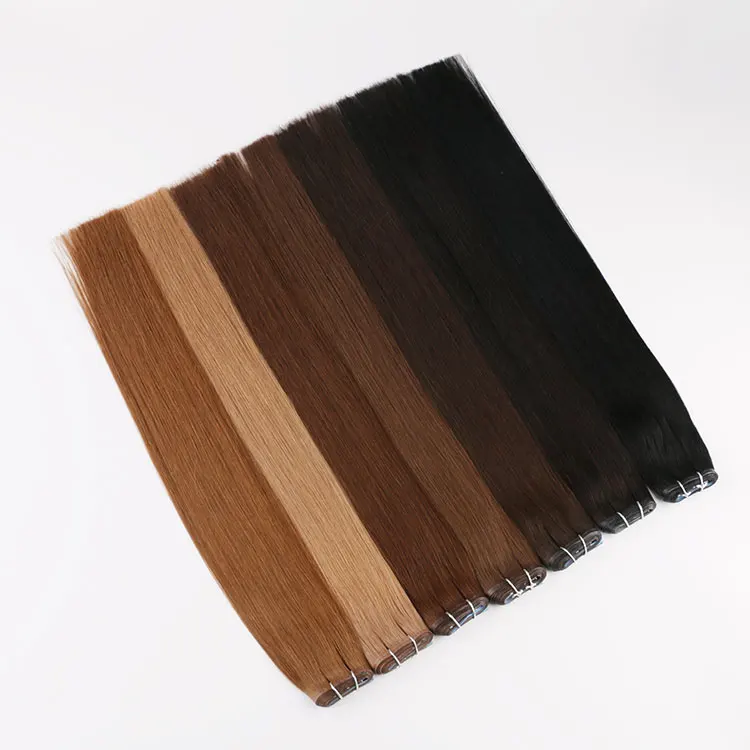 Name Brand Super Double Drawn Russian Slavic Virgin Hair Piano Pu Weft