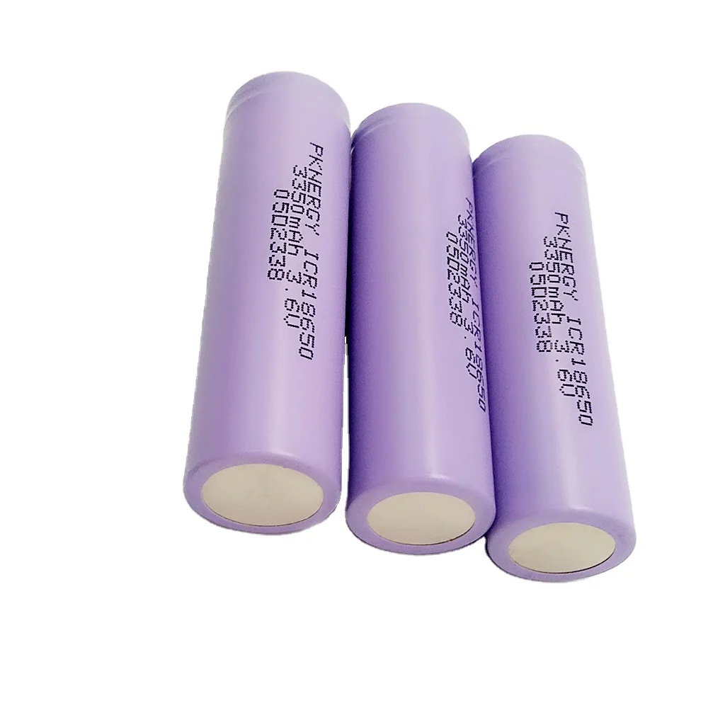 PKNERGY ICR18650 rechargeable lithium cell 18650 3350mAh 3.7v li-ion battery with flat top