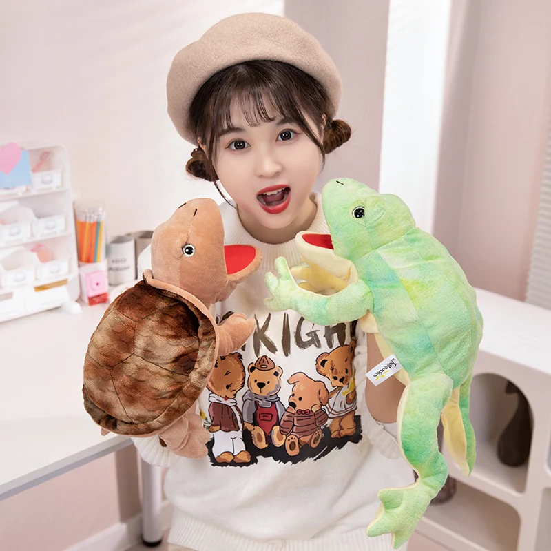 Crocodile Hand Puppet with Movable Mouth  Plush Stuffed Animal Puppet Early Learning Children Plush