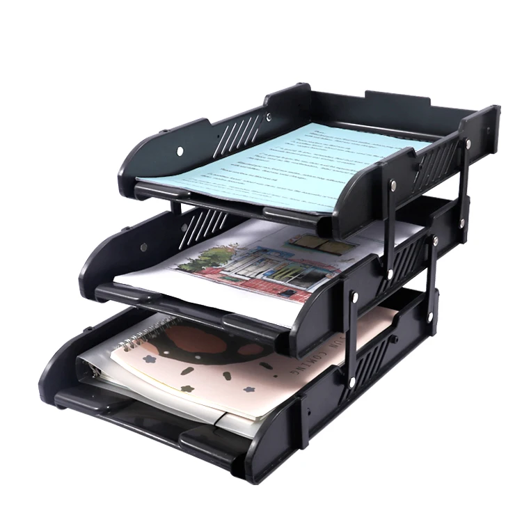 Foska 3 Tier Tray Desk Magazine File Holder Paper Sorter Holder File Storage Tray Paper Organizer Tray Desk Paper Organizer
