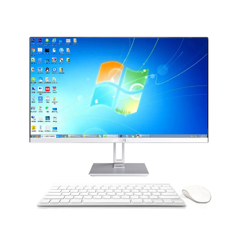 23.6 inch No border screen computer all in one pc desktop monoblock white aio barebone all in one computer