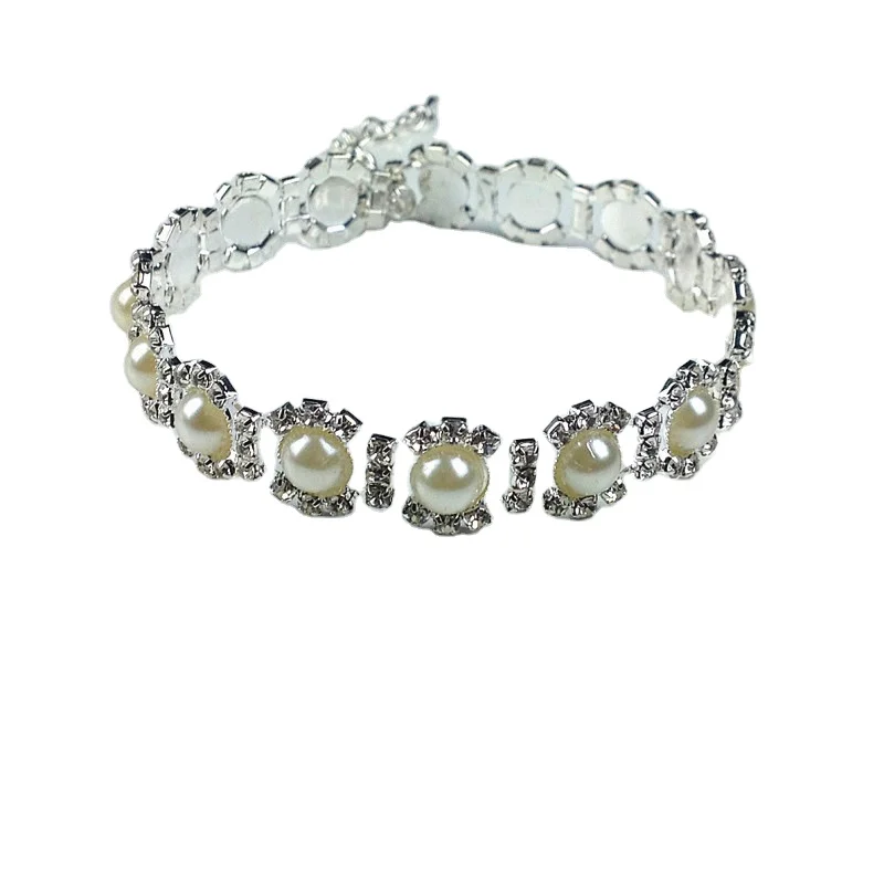 Hot style cat diamond pearl necklace jewelry dog collar pet supplies accessories manufacturers