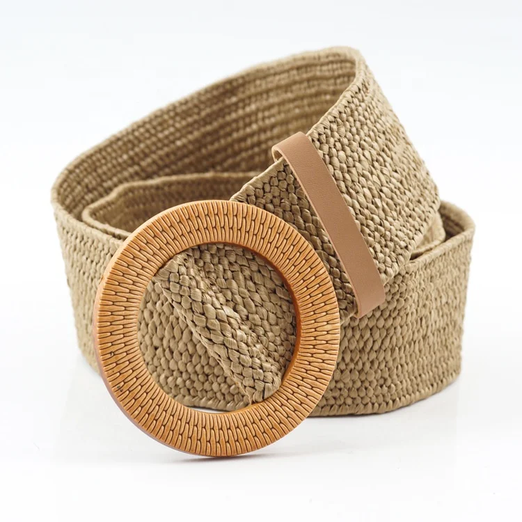 Custom Women Casual Fashion Stretch Fabric Woven Braided Elastic Belt For women