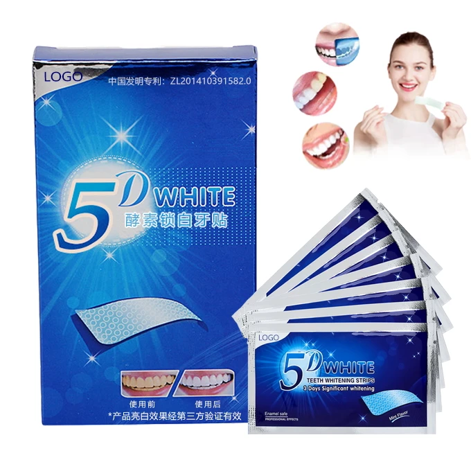 Custom Amazon New Product Ideas 2023 5D Teeth Whitening Strips Private Label Oral Hygiene Care Strip