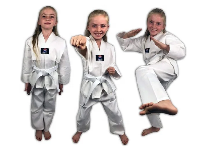 Костюм для боевых искусств Tae Kwon Do Gi Студенческая форма с белым