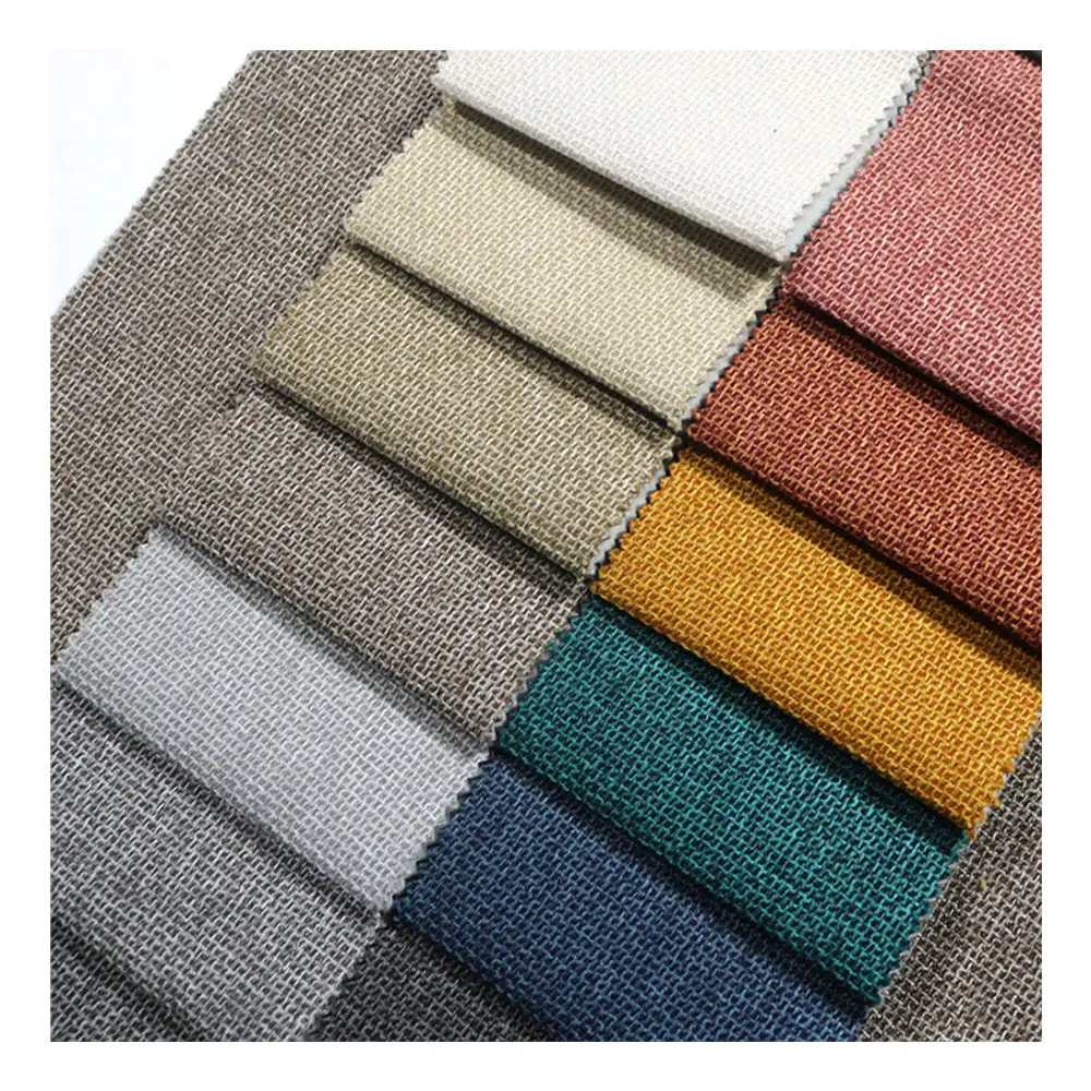 H52-150DR Yameifei Upholstery Sofa Couch Multicolor 260gsm Material Woven Faux Fake Linen Velvet Fabrics for Bedding