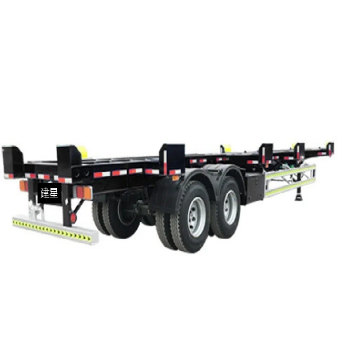 China Manufacture Customised 2Axles 20ft 40ft Skeleton Gooseneck Semi Trailer Container Transport Chassis Skeletal Semitrailer
