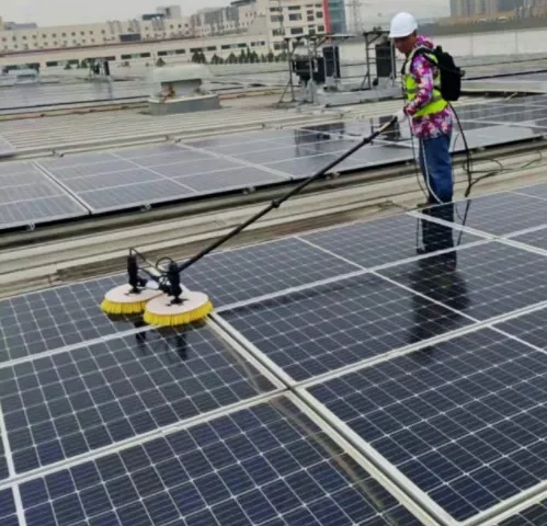 Telescopic Water Fed Pole Solar Panel Cleaning Machine Solar Panel Rotating Brush