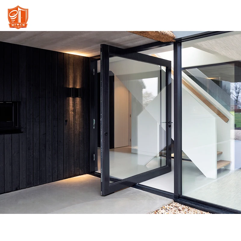 Modern Large glass Entry Front Aluminum Pivot Door