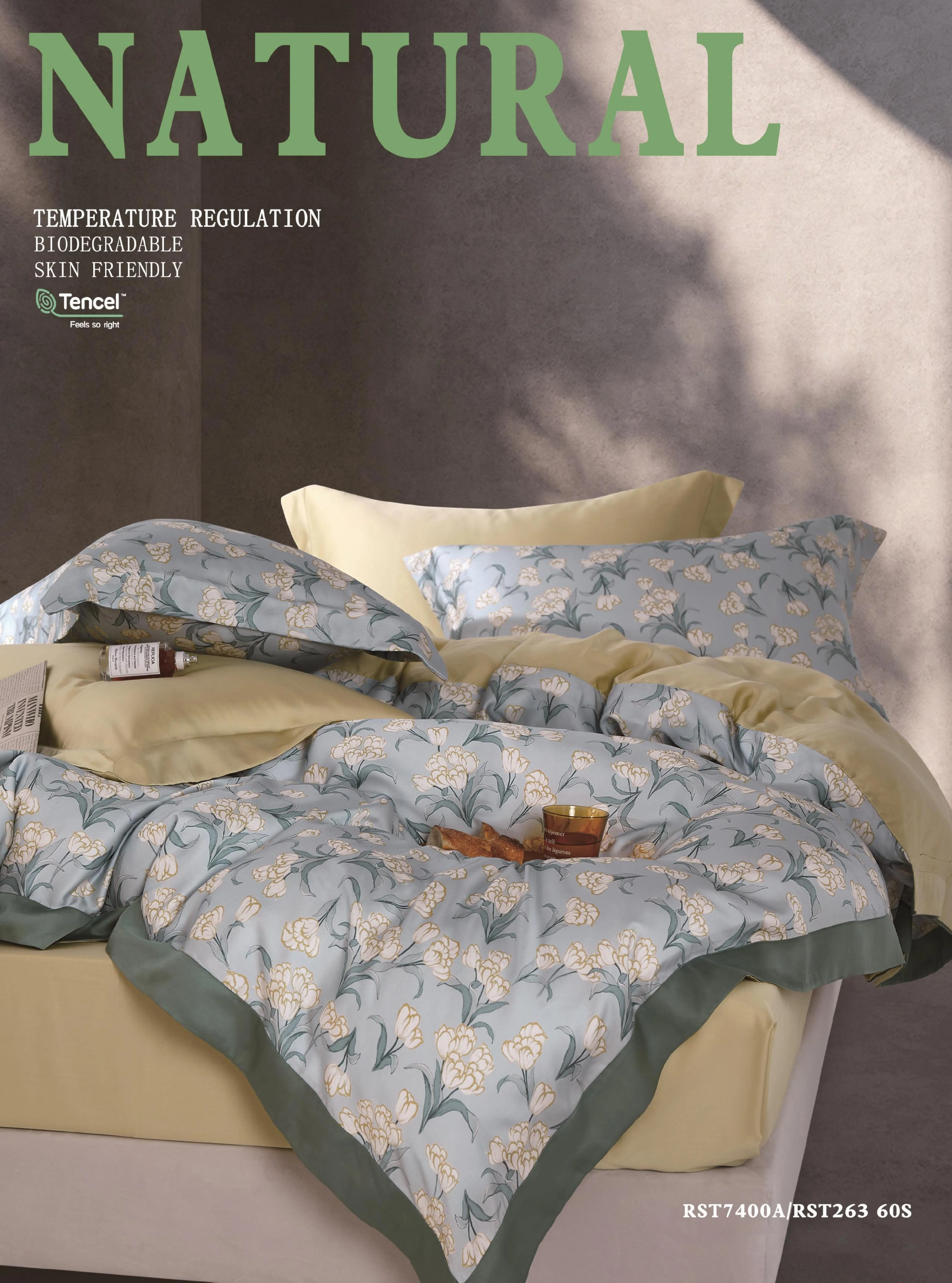 Cleome 100% Lenzing Tencel Bedding Set Duvet Cover Set Hotel Linen Home Textile