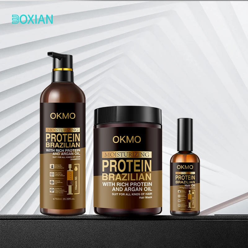 OKMO private label OEM Hair-Repairing Anti-Itching anti-dandruff wholesale keratin shampoo set for hair