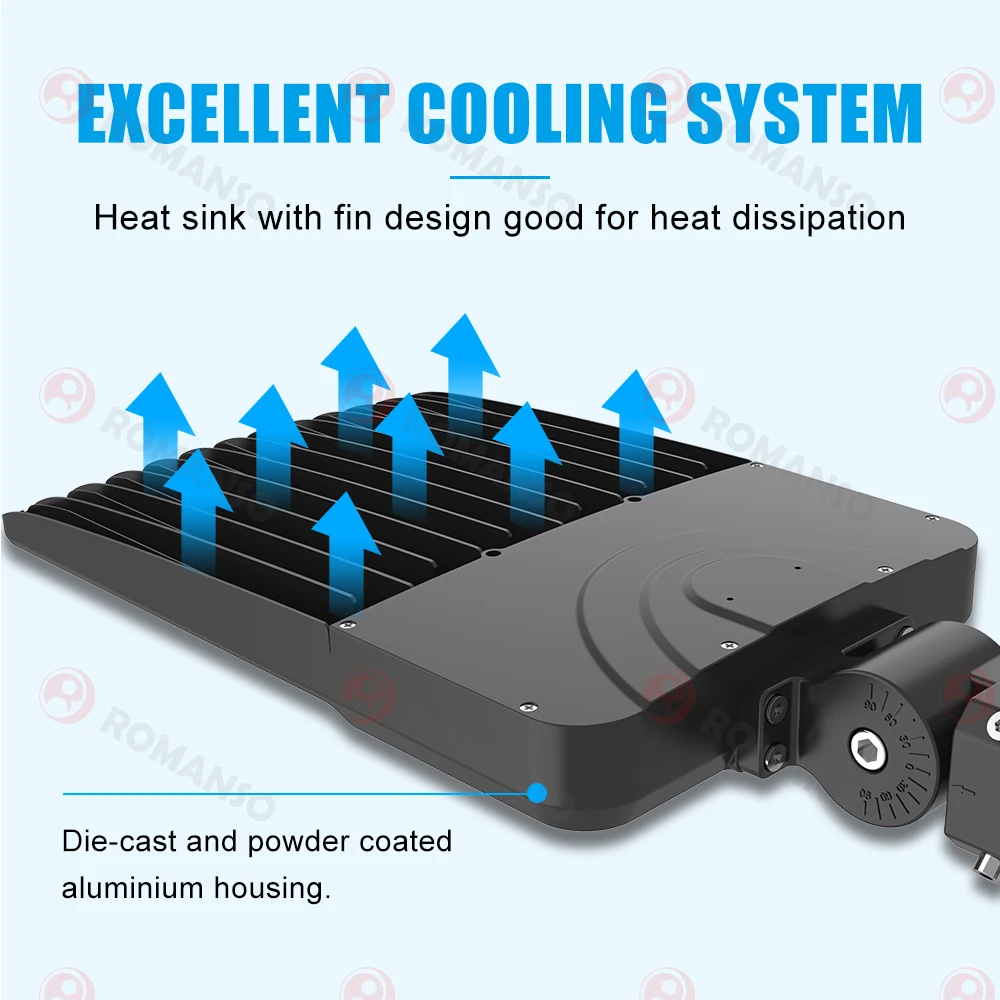 Romanso Led Area Sparking Lot Light Is 100W 140LM/W 5Years Warranty LED Shoebox Light